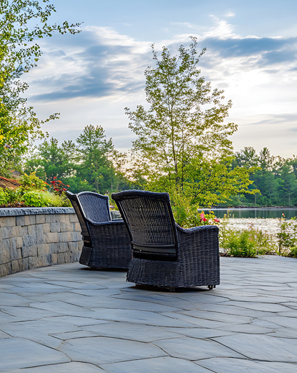 Lakeside Patio and Retaining Wall Design and Installation